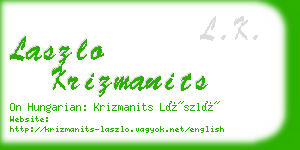 laszlo krizmanits business card